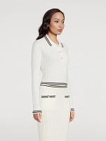 Cable Knit Polo Sweater