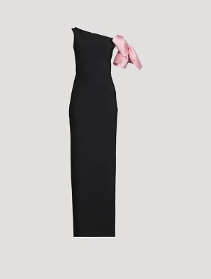 Calandra Stretch Asymmetric Long Gown