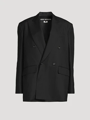 Open-Back Double-Breasted Blazer