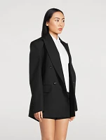Open-Back Double-Breasted Blazer