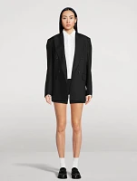 Open-Back Double-Breasted Blazer