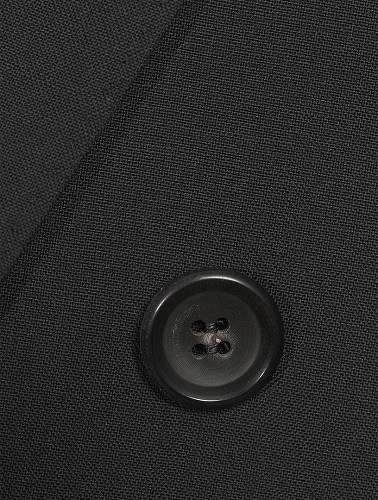 Open-Back Double-Breasted Blazer