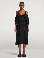 Off-The-Shoulder Double-Breasted Trench Dress