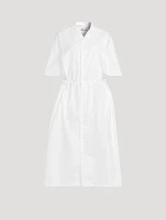 Cut-Out Poplin Shirt Dress