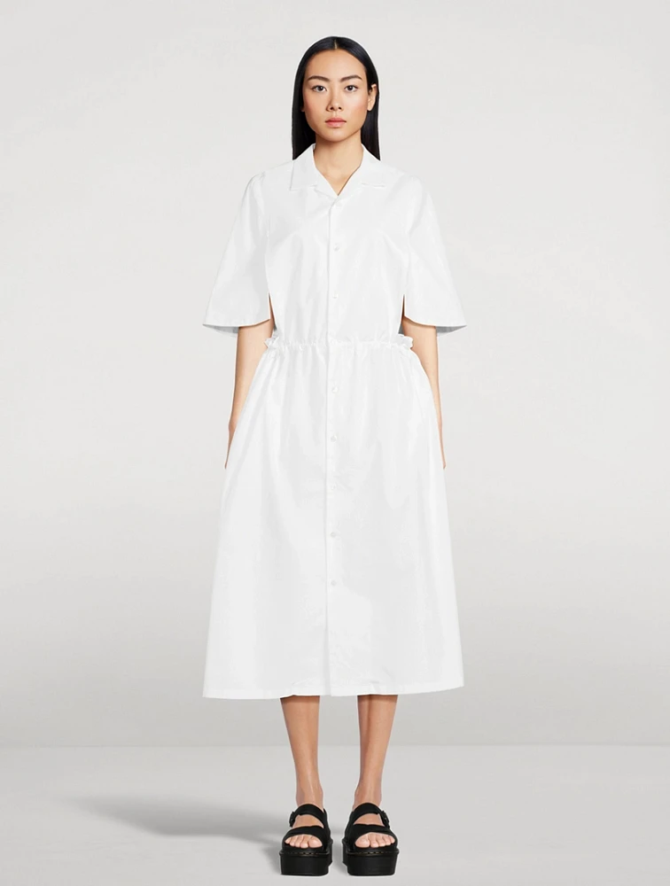 Cut-Out Poplin Shirt Dress