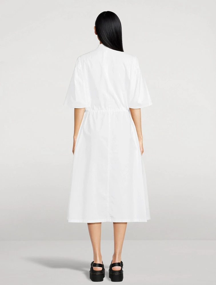 Cut-Out Poplin Shirt Dress