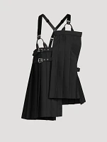 Pleated Wool Gabardine Vest