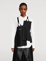 Pleated Wool Gabardine Vest