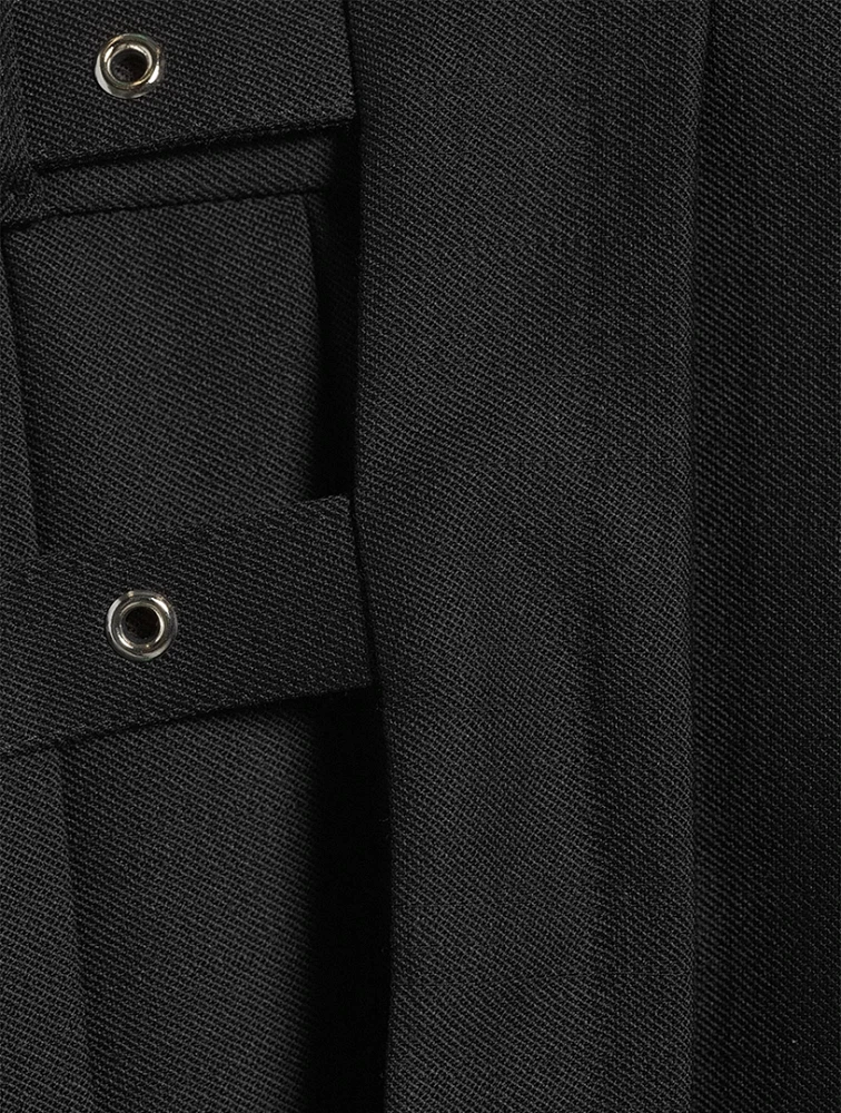 Pleated Wool Gabardine Vest