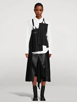 Pleated Wool Gabardine Vest