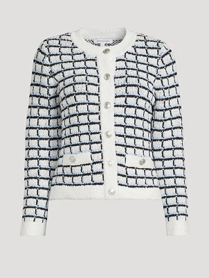 Lavigne Intarsia Grid Knit Jacket