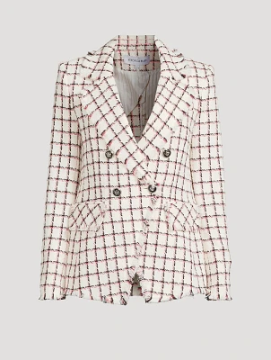Taja Dickey Double-Breasted Tweed Blazer