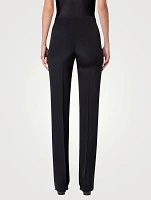 Carl Silk Crêpe Straight-Leg Trousers