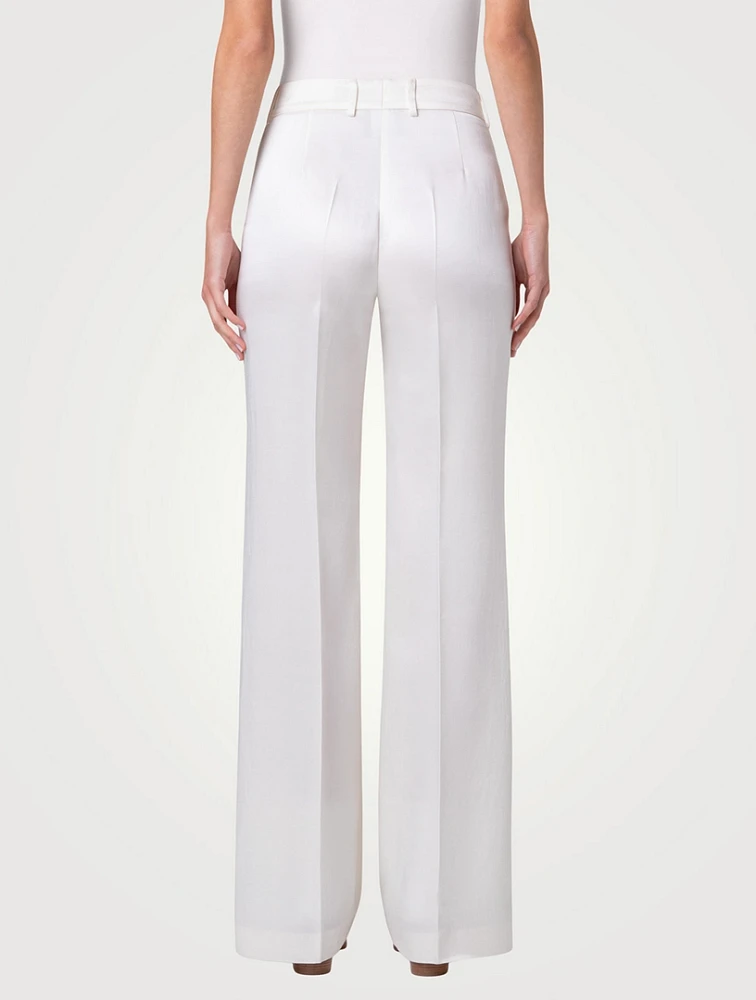 Florine Satin Straight-Leg Trousers