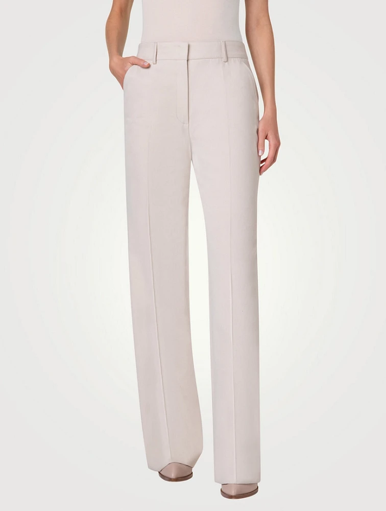 Florine Cotton Gabardine Straight-Leg Trousers