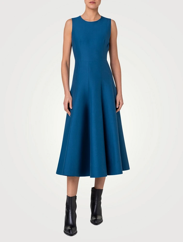 Cotton Silk Double-Face Midi Dress