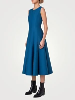 Cotton Silk Double-Face Midi Dress