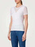 Ribbed Short-Sleeve Sweater