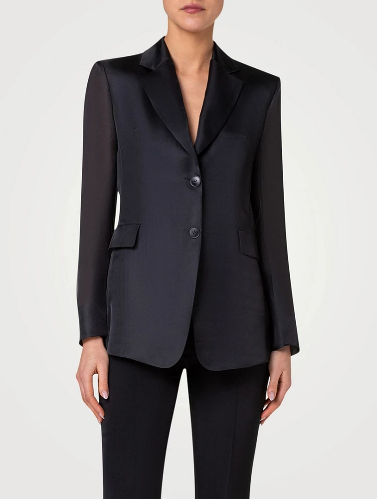 Taddeo Single-Breasted Silk Blazer