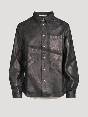 Foiled Denim Shirt Jacket