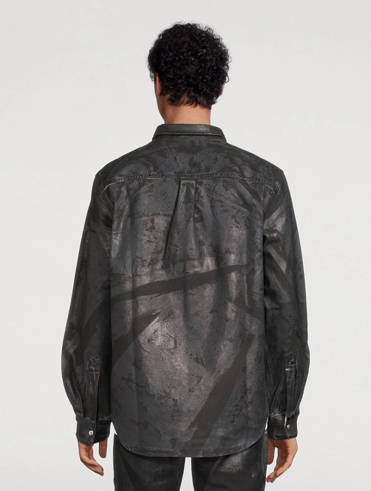 Foiled Denim Shirt Jacket