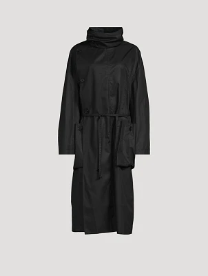 Asymmetric Cotton Gabardine Coat