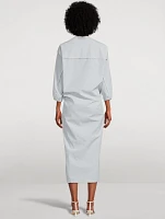 Tie-Front Poplin Shirt Dress