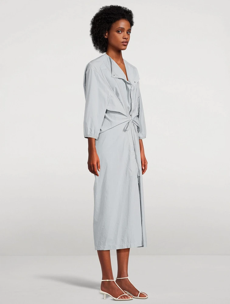 Tie-Front Poplin Shirt Dress