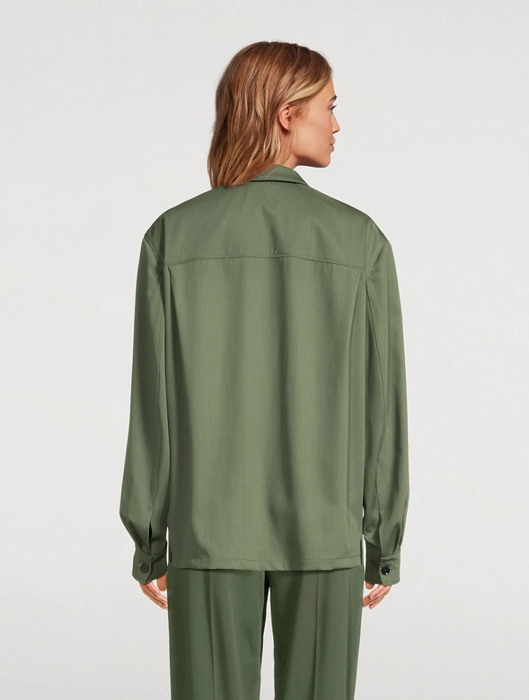 Soft Wool Military Overshirt