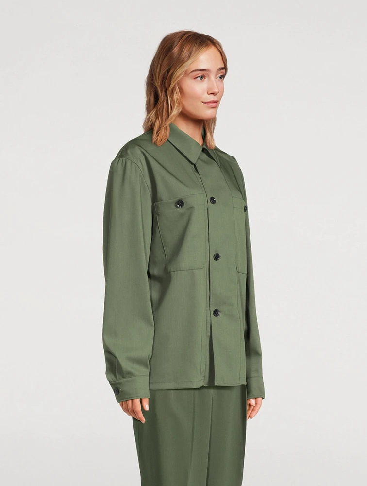 Soft Wool Military Overshirt