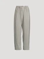 Silk And Nylon Relaxed Pants