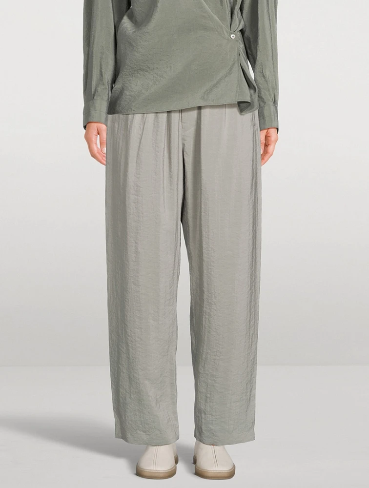 Silk And Nylon Relaxed Pants