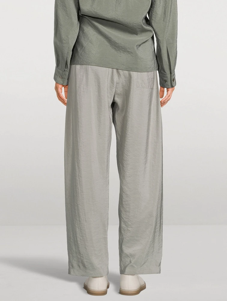 Silk And Nylon Relaxed Pants