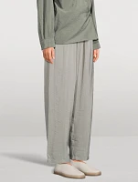 Silk And Nylon Relaxed Pants