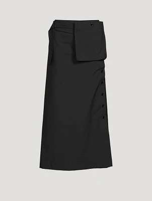 Washed Technical Cotton Skirt