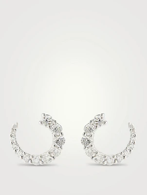 Luna 18K White Gold Wrap Earrings With Diamonds