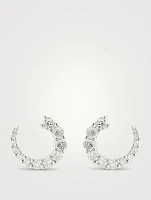 Luna 18K White Gold Wrap Earrings With Diamonds