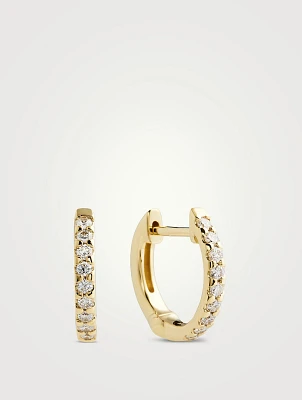 Odessa 18K Gold Huggie Hoop Earrings With Diamonds