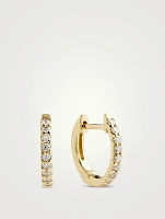 Odessa 18K Gold Huggie Hoop Earrings With Diamonds