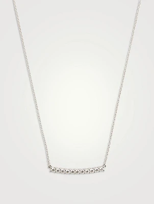 Bar 18K White Gold Necklace With Diamonds