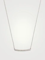 Bar 18K White Gold Necklace With Diamonds