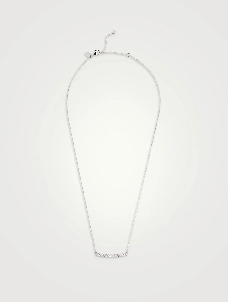 Bar 18K White Gold Necklace With Diamonds