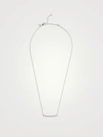 Bar 18K White Gold Necklace With Diamonds