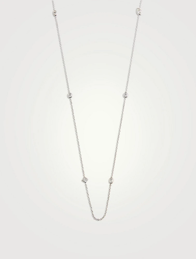 Cascade 18K White Gold 10-Stone Necklace With Diamonds