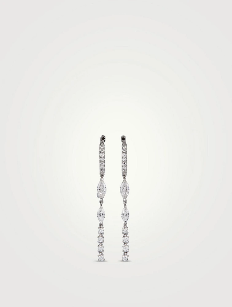 Olympia 18K White Gold Drop Earrings With Diamonds