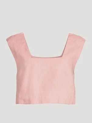 Caleb Linen Crop Top