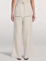 Presley Linen Wide-Leg Trousers