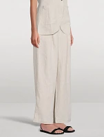 Presley Linen Wide-Leg Trousers