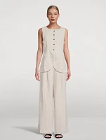 Presley Linen Wide-Leg Trousers