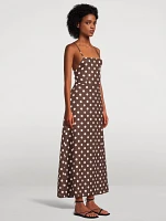 Lori Linen Dress Polka Dot Print